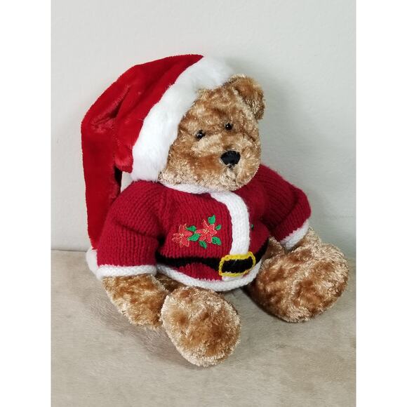 Dan Dee Teddy Bear Christmas Knitted Sweater 16" Plush Toy Stuffed Animal Vtg - Picture 8 of 13